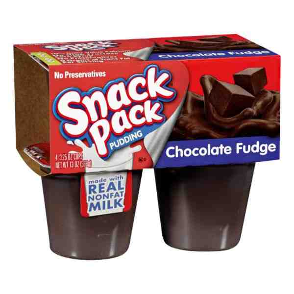 SNACK PACK CHOCOLATE FUDGE 13oz 4pk