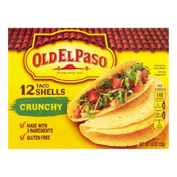OLD EL PASO CRUNCHY TACO SHELLS GLUTEN FREE 4.6 OZ