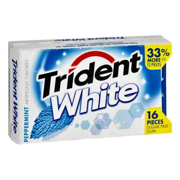 TRIDENT WHITE PEPPERMINT SUGAR FREE GUM 16ct