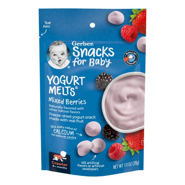 GERBER YOGURT MELTS FREEZE DRIED SNACK MIXED BERRIES 7.1 OZ