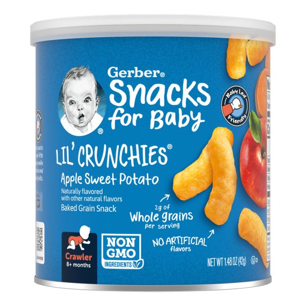 GERBER SNACKS FOR BABY CRAWLER LIL CRUNCHIES APPLE SWEET POTATO 1.48 oz