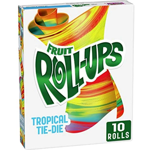 FRUIT ROLL UPS SNACKS TROPICAL TIE -DYE 5 OZ