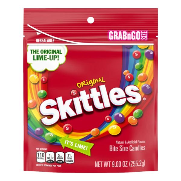 SKITTLES ORIGINAL BITE SIZE CANDY BAG 9oz