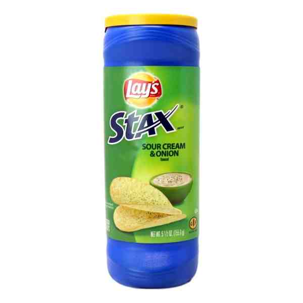 LAYS STAX SOUR CREAM & ONION CHIPS 5.5oz