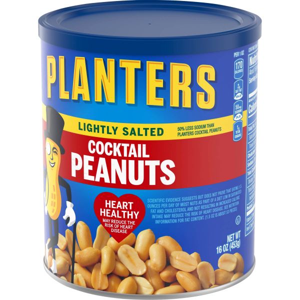 PLANTERS COCKTAIL PEANUTS LIGHTLY SALTED 16oz