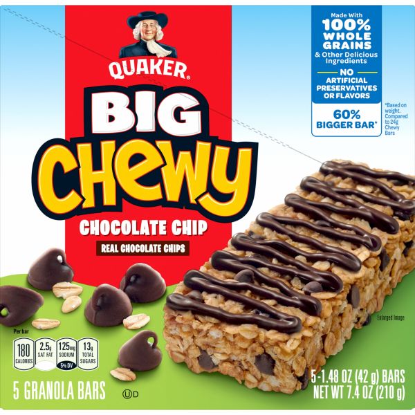 QUAKER BIG CHEWY REAL CHOCOLATE CHIPS 7.4oz