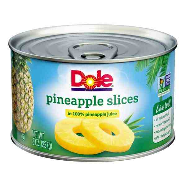 DOLE PINEAPPLE SLICED IN 100% JUICE 8oz