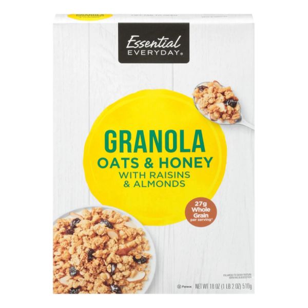 EE GRANOLA OATS & HONEY W RAISINS & ALMONDS 18 OZ