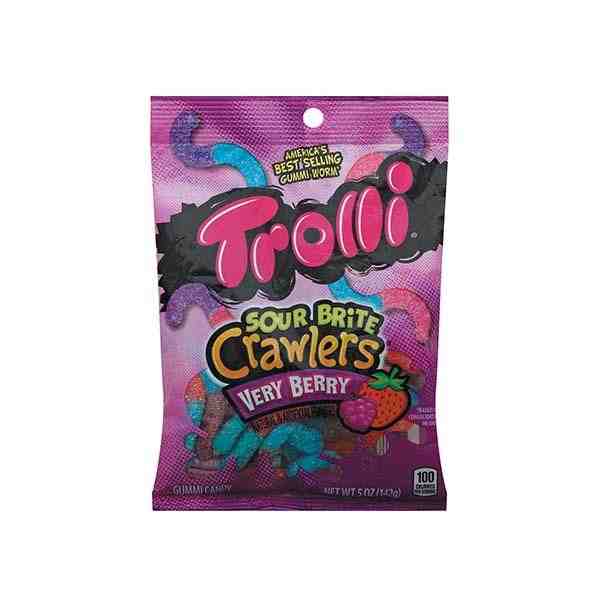 TROLLI SOUR BRITE CRAWLERS VERY BERRY 5oz