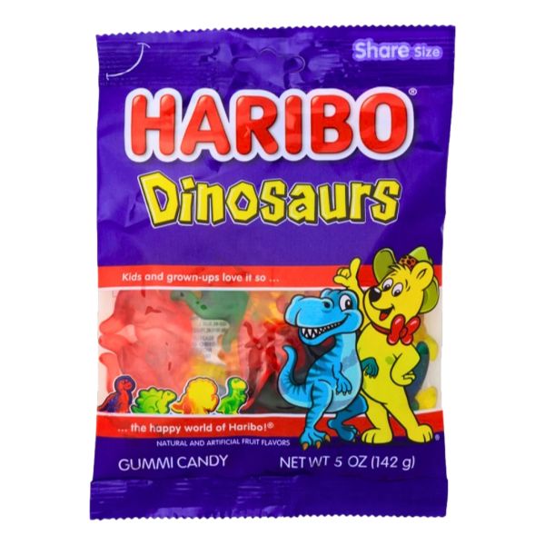 HARIBO DINOUSAURS GUMMY CANDY 5oz