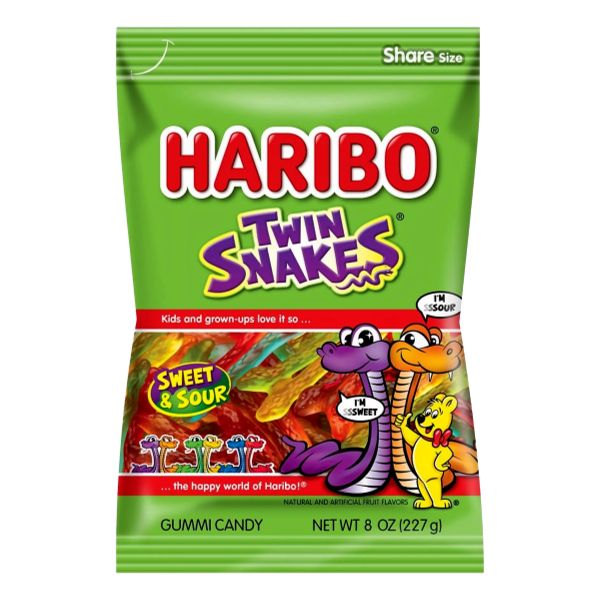 HARIBO SWEET&SOUR TWIN SNAKES GUMMY 8 oz