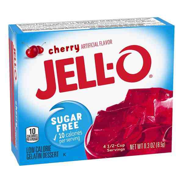 JELLO GELATIN CHERRY SUGAR FREE 0.30oz