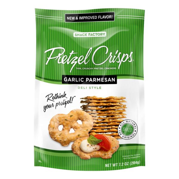 SNACK PRETZEL CRISP GARLIC PARMESAN 7.20oz