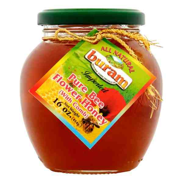 BURAM FLOWER HONEY NO COMB JAR 16oz