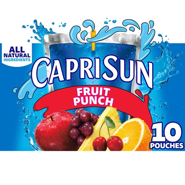 CAPRISUN FRUIT PUNCH 10% 10PK LESS SUGAR~