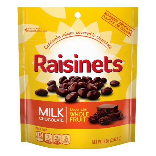 RAISINETS COVERED RAISINS MILK CHOCOLATE 8 oz