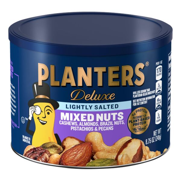 PLANTERS MIXED NUTS DELUXE LIGHTLY SALTED 8.75