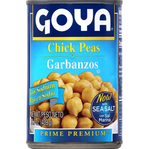 GOYA CHICK PEAS LOW SODIUM 15.5OZ.
