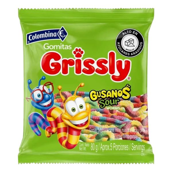 COLOMBINA GRISSLY GUSANOS 80gr