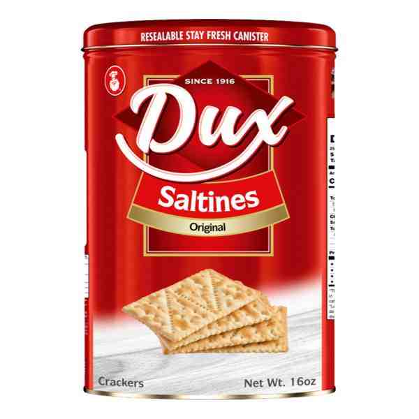 NOEL DUX SALTINES CAN CRACKERS 16oz