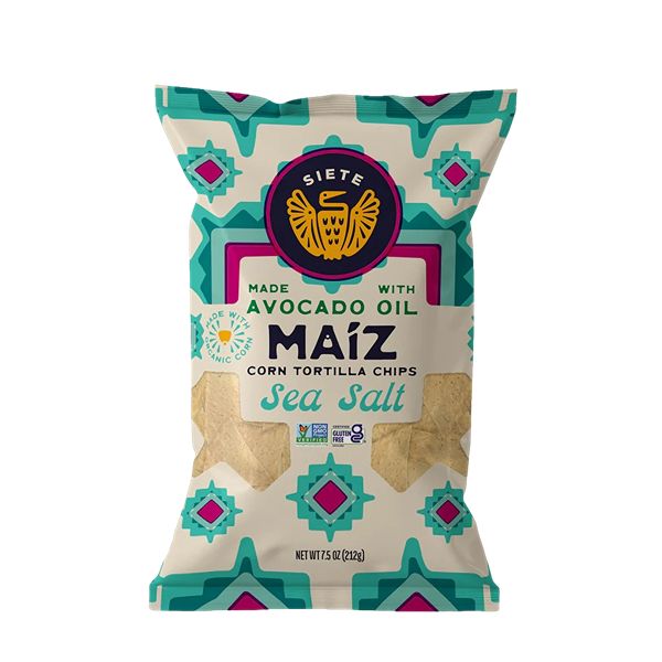 SIETE TORTILLA CHIP CORN SEA SALT 7.5 OZ