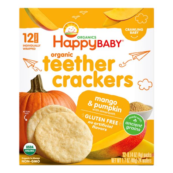 HAPPY BABY CRACKER TEETHR MNGO PMPKN 1.7OZ