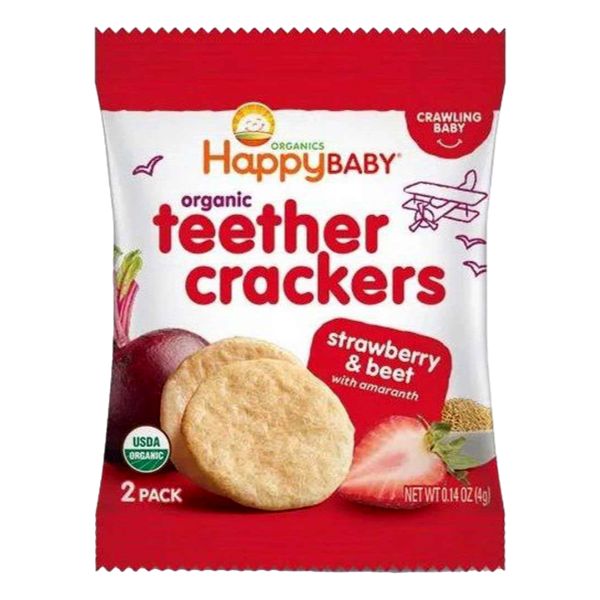 HAPPY BABY CRACKER TEETHR STRW BEET 1.7OZ