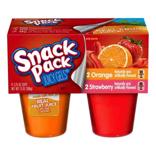 SNACK PACK JUICY GELS STRAWBERRY ORANGE 13oz