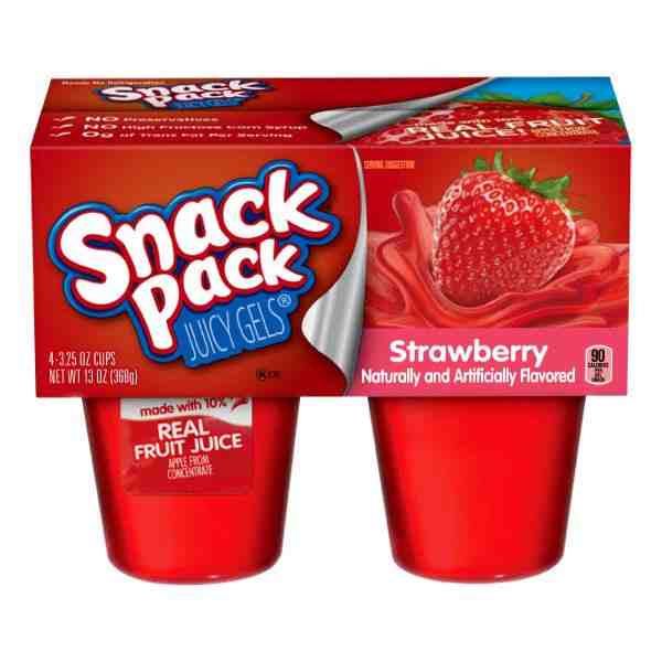SNACK PACK JUICY GELS STRAWBERRY 13oz 4 pk