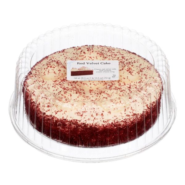 RICH'S 8 INCH SINGLE LAYER RED VELVET CAKE CLAM SHELL 26.5OZ