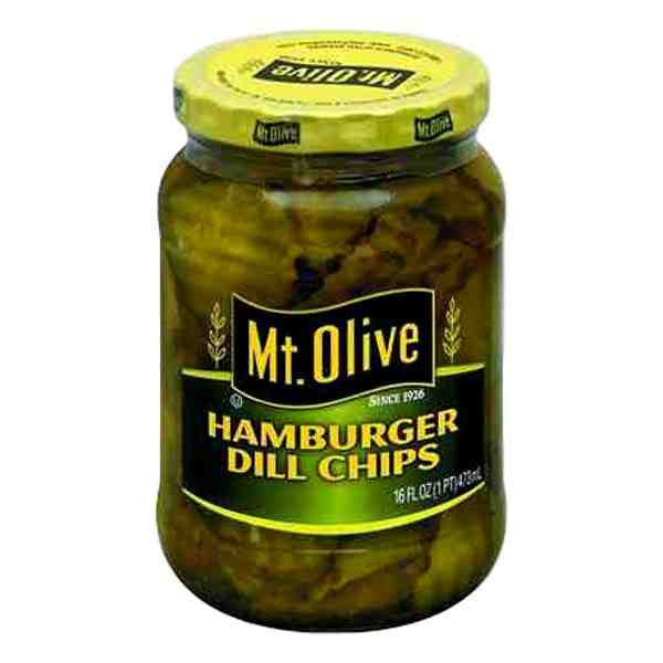 MT OLIVE HAMBURGER DILL CHIPS PICKLES 16oz