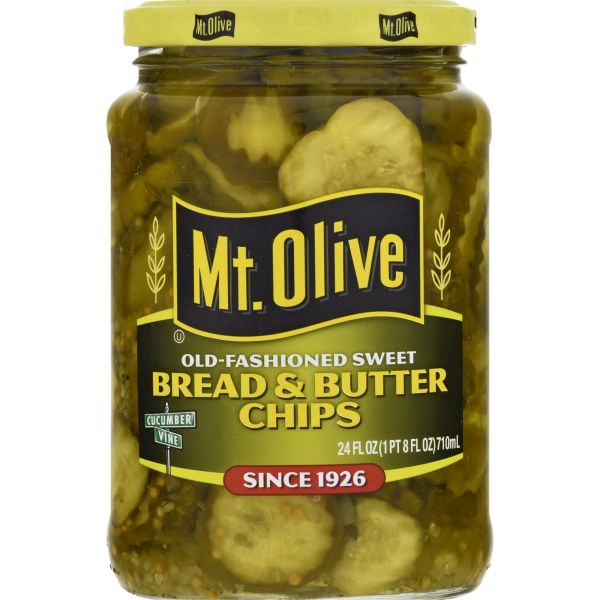 MT OLIVE BREAD & BUTTER CHIPS 24oz