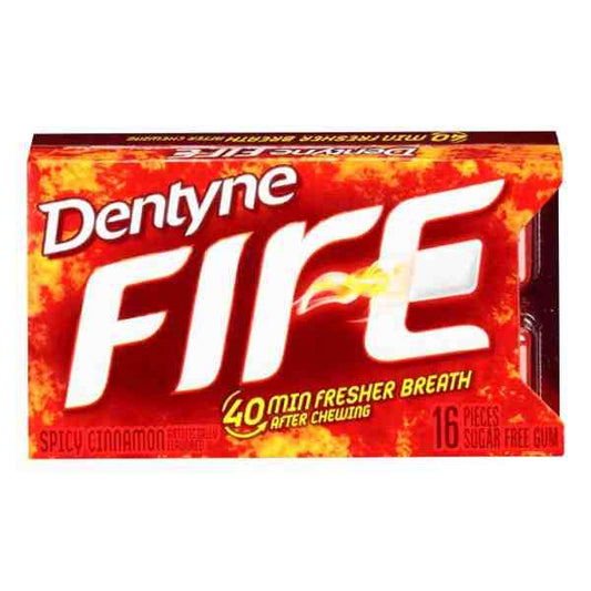 DENTYNE FIRE SPICY CINNAMON SUGAR FREE GUM 16ct