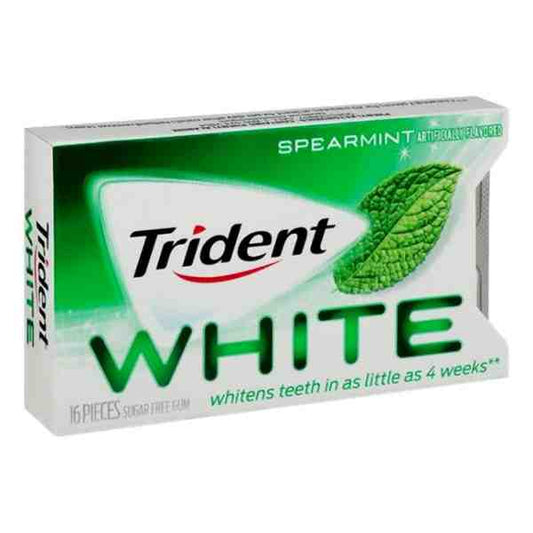TRIDENT WHITE SPEARMINT SUGAR FREE GUM 16ct