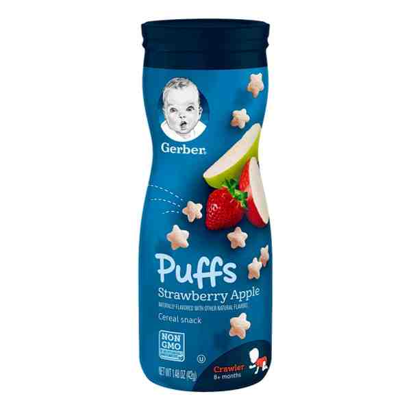 GERBER GRADUATES PUFFS STRW/APPLE 6X148oz