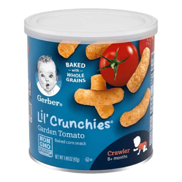GERBER SNACKS FOR BABY CRAWLER LIL CRUNCHIES  GARDEN TOMATO 1.48 oz