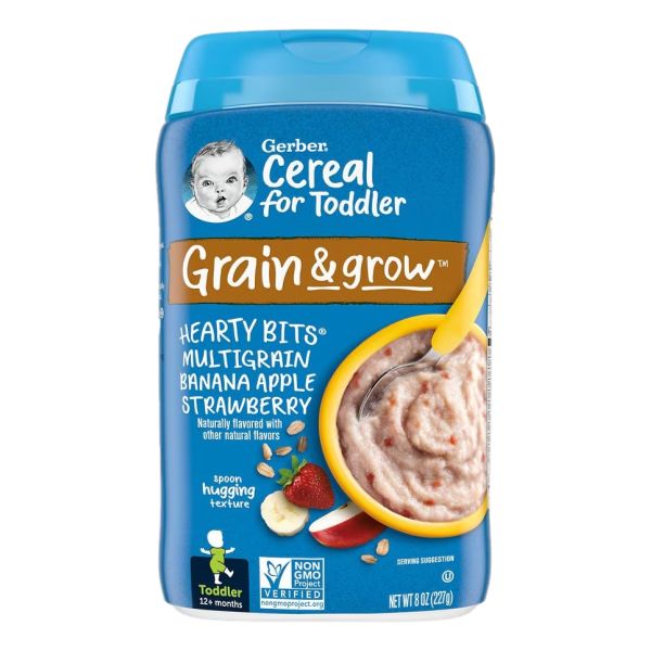 GERBER ORGANIC FOR BABY GRAIN & GROW  MULTIGRAIN BANANA APPLE STRAWBERRY 8OZ