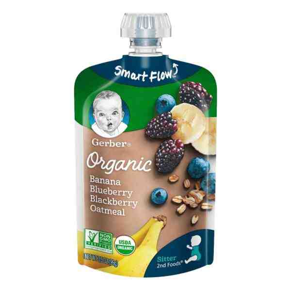 GERBER ORGANIC BANANA BLUEBERRY BLACKBERRY 3.5oz