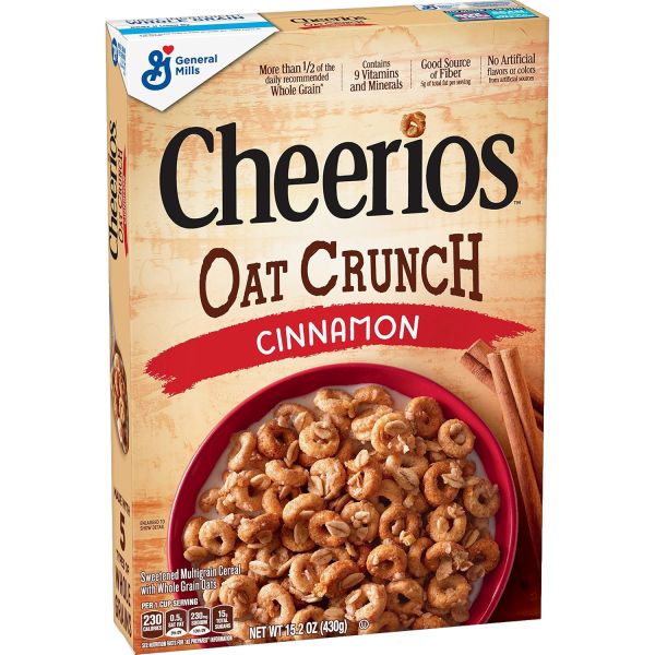 GENERAL MILLS CHEERIOS CINNAMON OAT CRUNCH 18.2 OZ