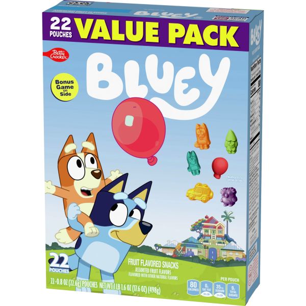 BETTY CROCKER BLUEY FRUIT FLAVORED SNACKS 22 CT 17.6 OZ