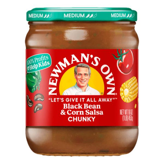 NEWMANS BLACK BEAN & CORN SALSA MED 16oz