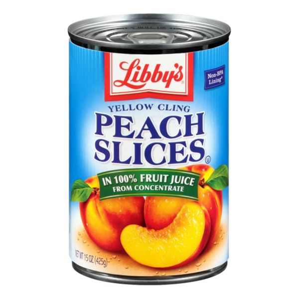 LIBBYS PEACH SLICES IN 10O % FRUIT JUICE 15 oz
