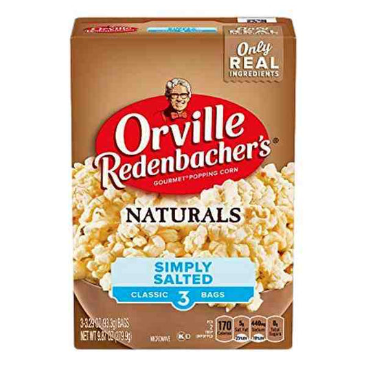 ORVILLE NATURAL SIMPLY SALTED POPCORN 3pk