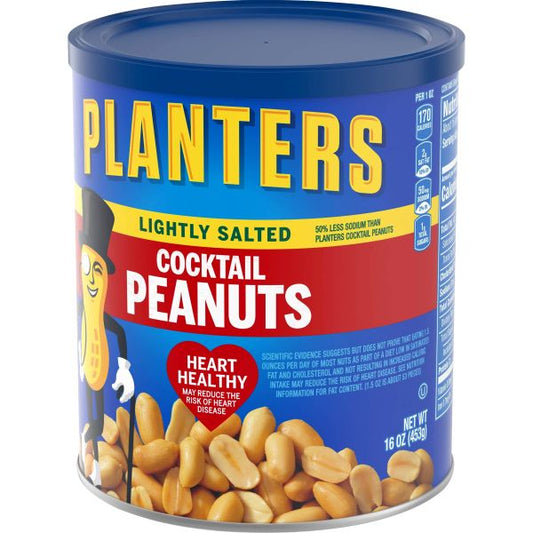PLANTERS COCKTAIL PEANUTS LIGHTLY SALTED 16oz