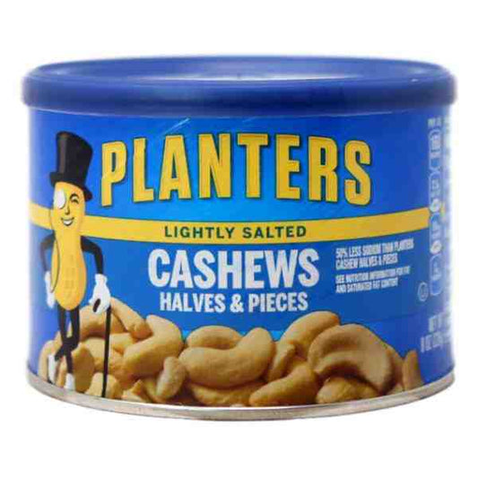 PLANTERS CASHEWS HALVES & PIECES LIGHTLY SALTED 8oz