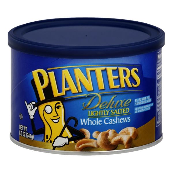 PLANTERS CASHEWS DELUXE WHOLE LIGHTLY SALTED 8.5 OZ