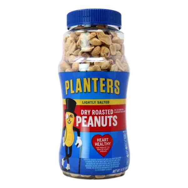 PLANTERS DRY ROASTED PEANUTS LIGHTLY SALTED 16oz