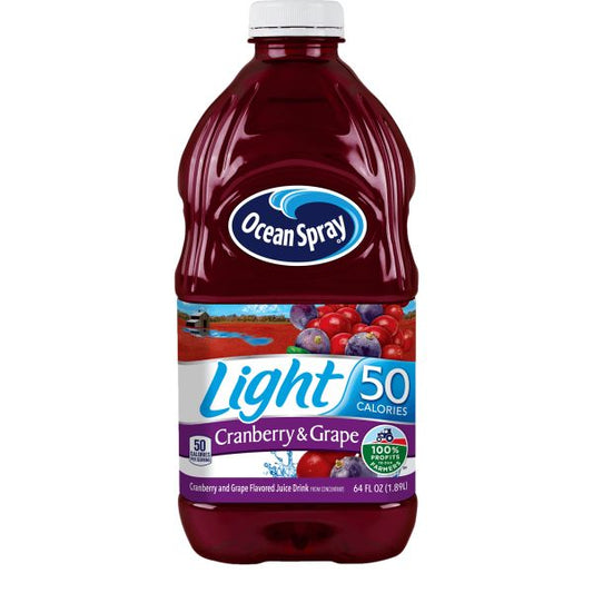OCEAN SPRAY LIGHT CRANBERRY & GRAPE JUICE 64 OZ