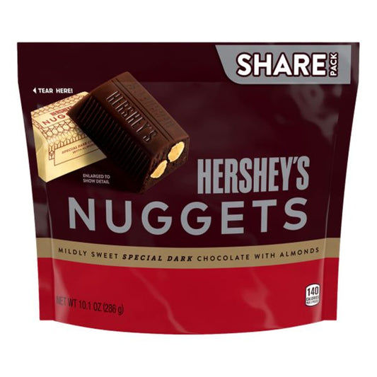 HERSHEYS NUGGETS DARK CHOCO ALMOND 10.1oz
