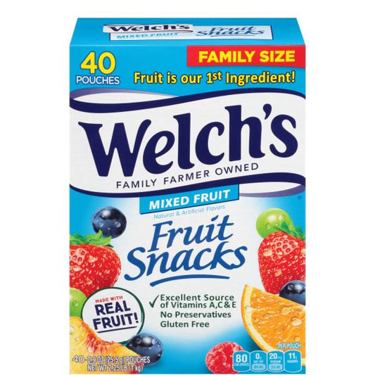 WELCHS FRUIT SNACK MIXED FAMILY SIZE 40ct